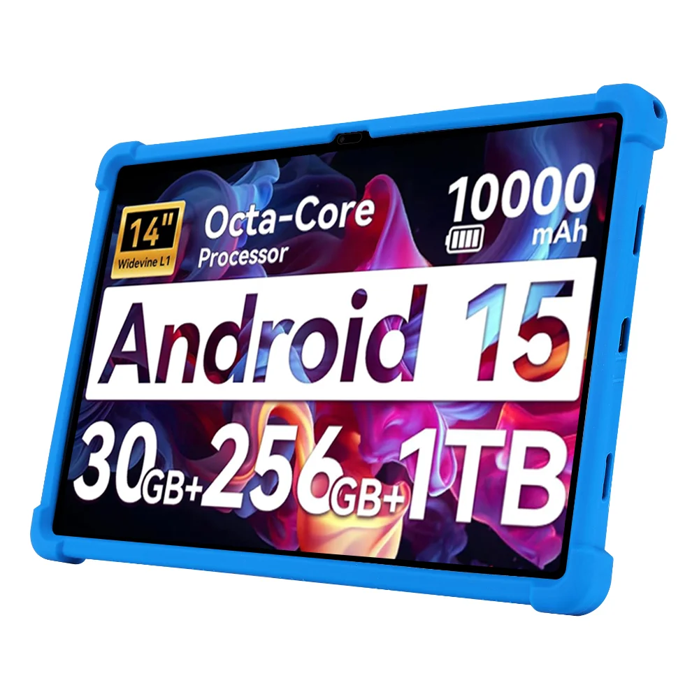 متوافق مع حافظة تابلت URAO 140L مقاس 14.1 بوصة، تصميم صديق للأطفال، زوايا معززة ممتصة للصدمات