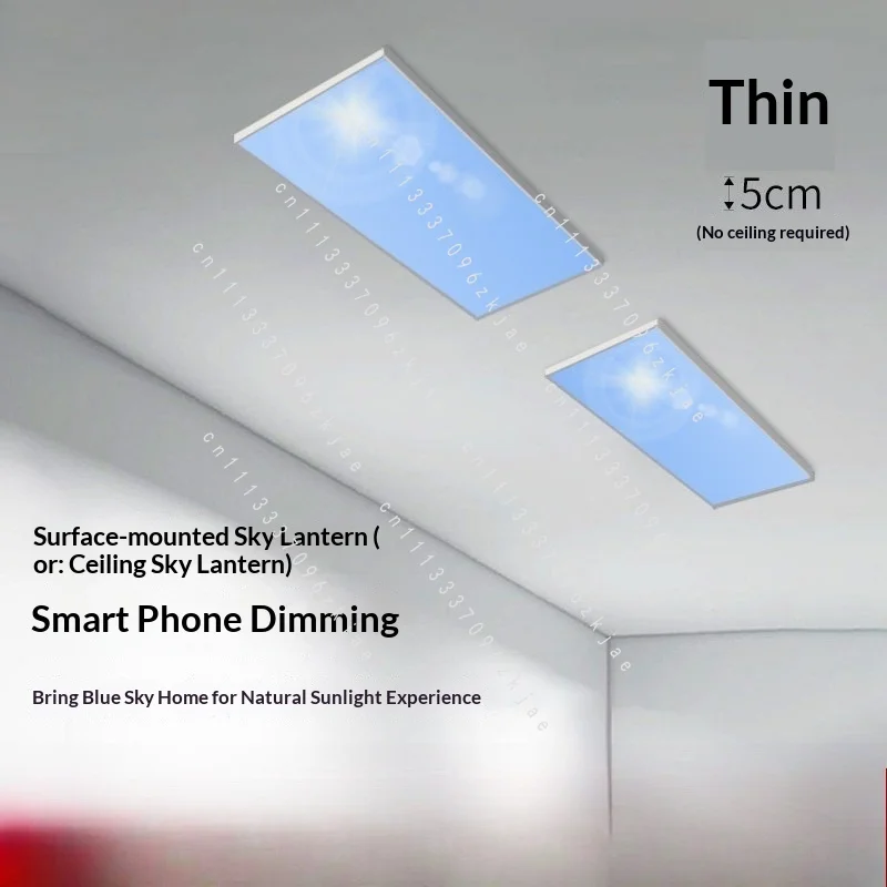 Modern Acrylic Ultra Thin Smart LED Skylight Ceiling Light Natural Sunlight Effect Living Room Bedroom Hallway Home Decor