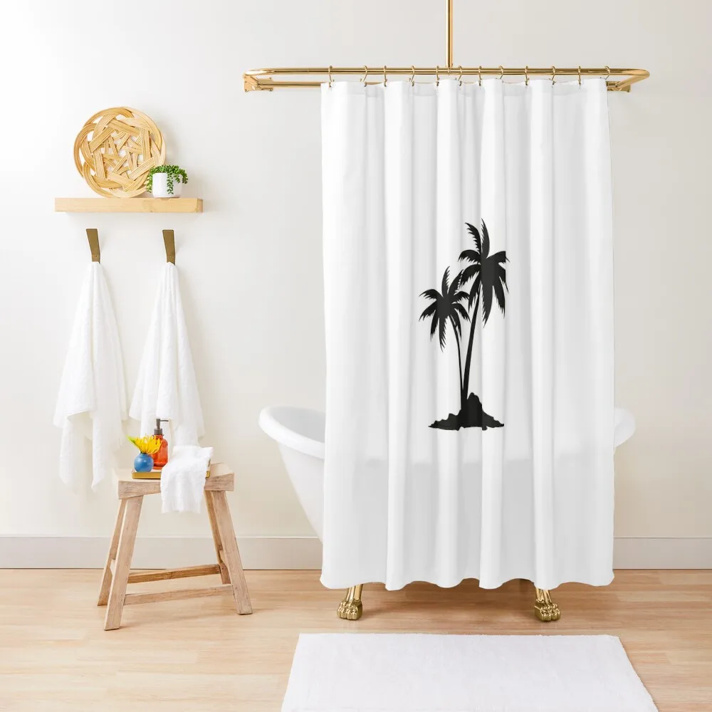 

Palm tree, beach, summer, silhouette palm trees Shower Curtain Waterproof Shower Bathroom Accessories Curtain