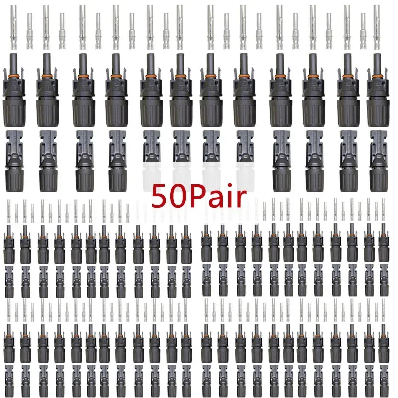 

10/20/50/100Pairs/Lot 1000Vdc IP67 Solar Connector 30A PV Connectors TUV Certificate for 2.5mm2 4mm2 6mm2 Solar Cable Connect