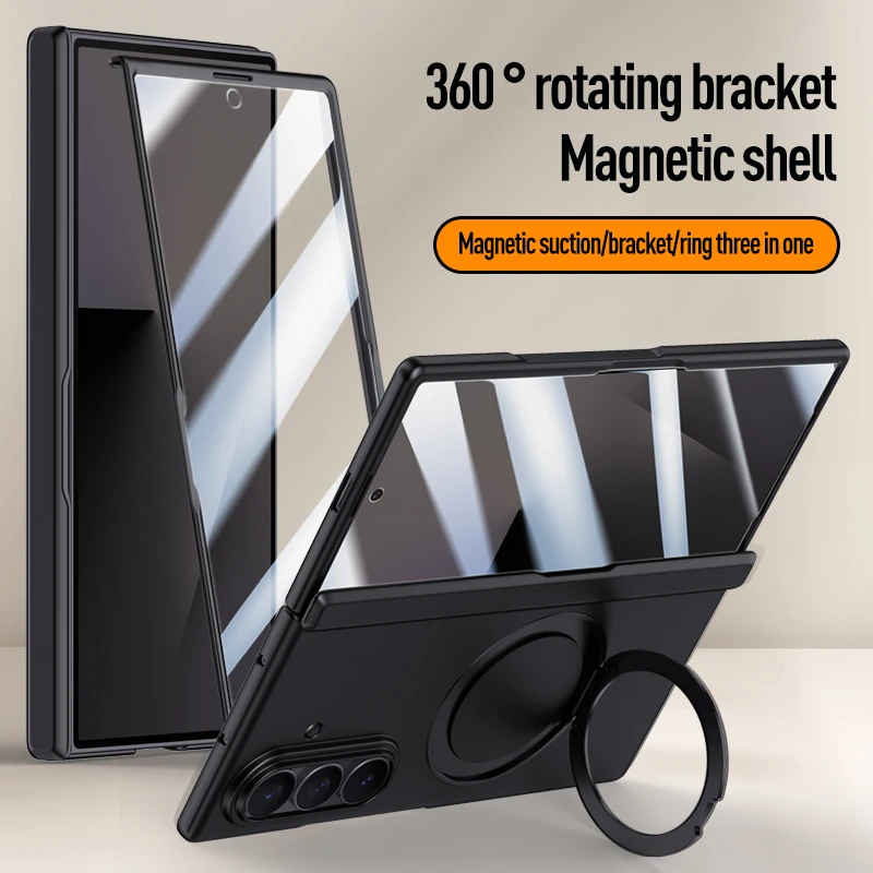 

Чехол для Samsung Galaxy Z Fold 7, роскошный чехол для Magsafe Ring Stand, магнитные защитные чехлы для Samsung Z Fold7 fold7, задняя крышка