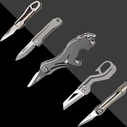 Couteau de Poche Pliant en Titane Portable EDC, Clé Utilitaire Karambit CS GO, Autodéfense, Outil de Survie, Clone Opaque, Cadeau