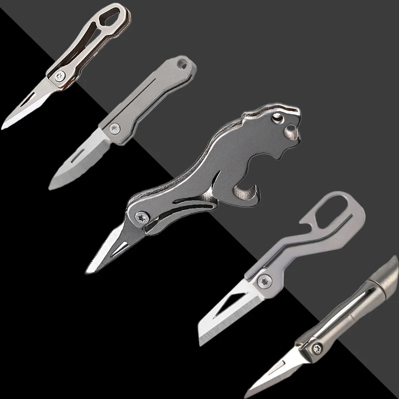 Titânio Faca Dobrável Edc Portátil Bolso Faca Utilitário Chave Karambit cs ir Auto-defesa Sobrevivência Multi-ferramenta Facas Clone Presente
