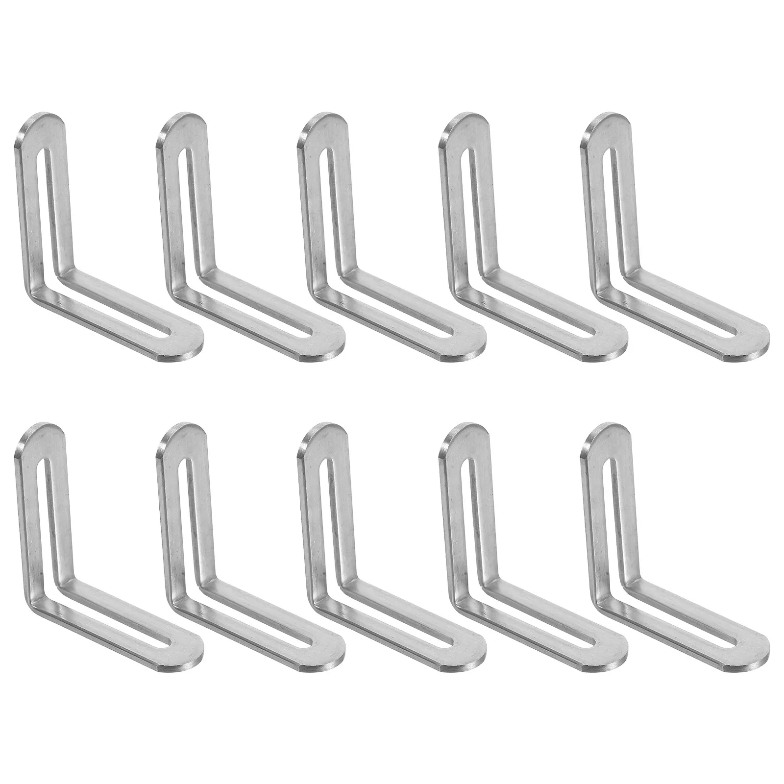 

10Pcs Heavy Duty Stainless Steel Adjustable L-Shaped Brackets Thickened Corner Braces for Shelves Wood Furniture Cabinet