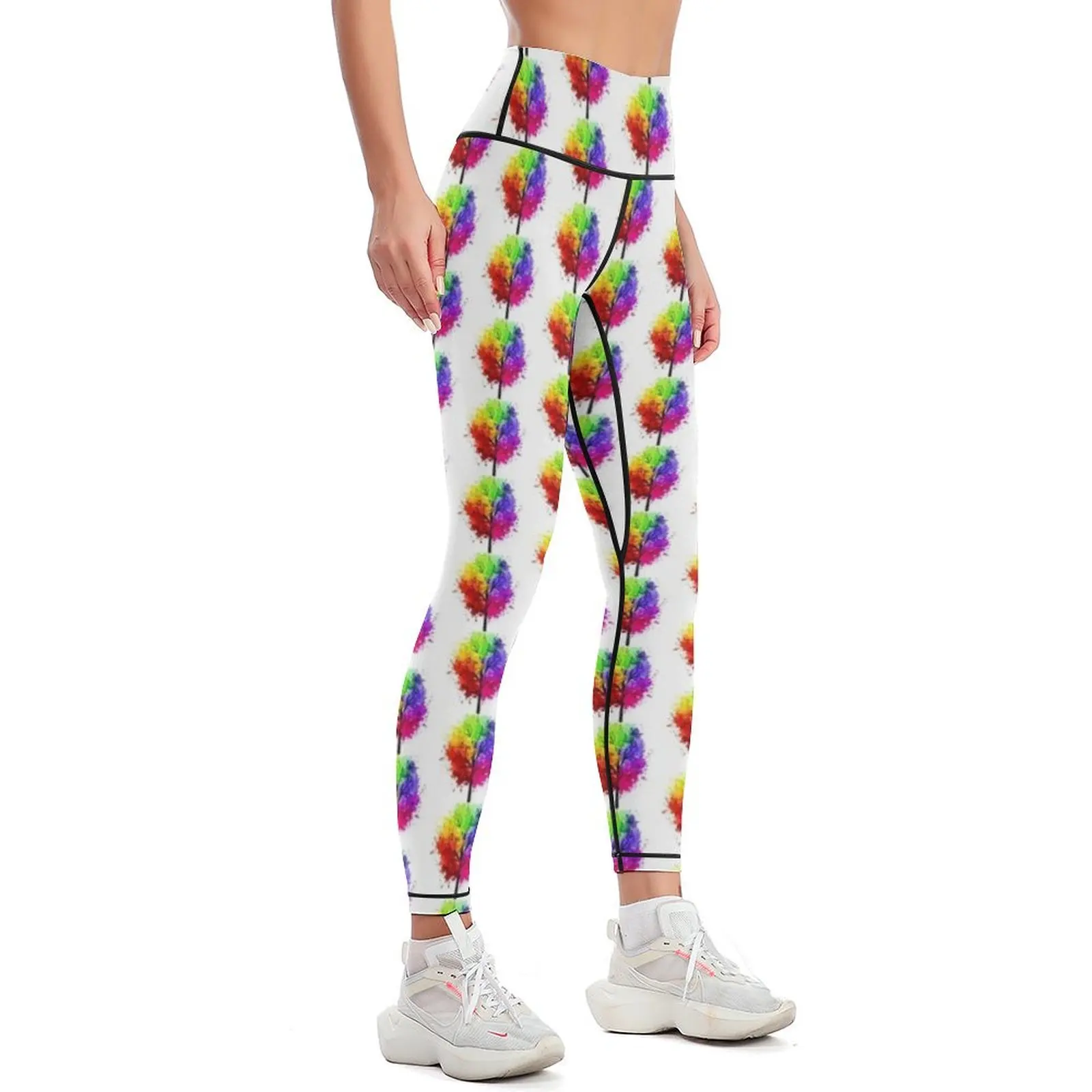 Rainbow Tree With Colour Splats Leggings sportswear woman gym 2024 sports shirts gym Womens Leggings