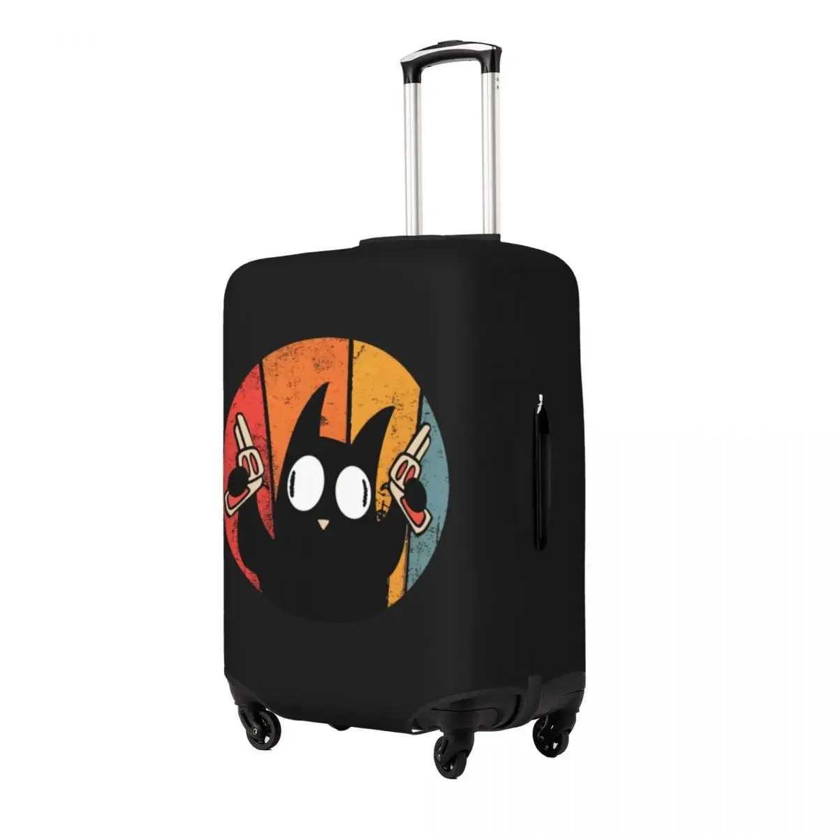 Cat Looks Freaky With Guns Print Luggage Protective Dust Covers Elastic Waterproof 18-32inch Suitcase Cover Travel Accessories