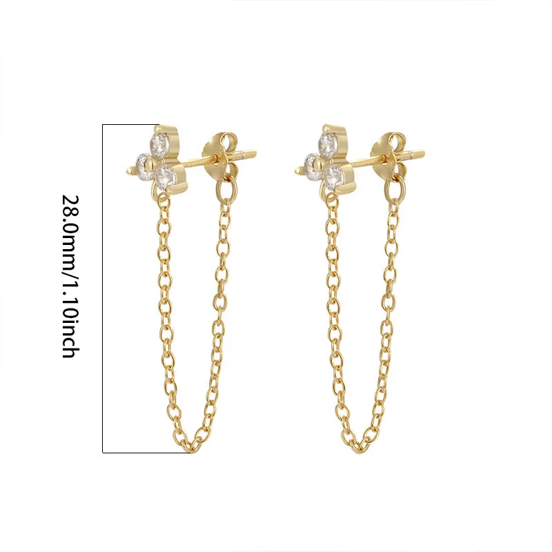 925 Sterling Silver Sparkling Diamond Tassel Floral Women's Earrings Hypoallergenic Suitable for Women's Party Elegant Jewelry