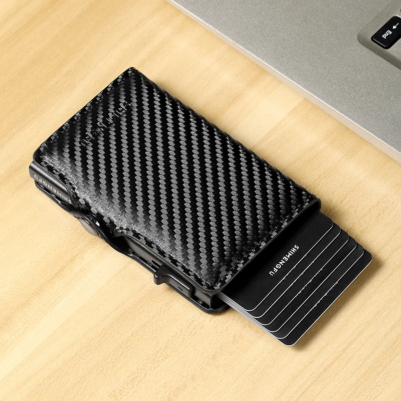 

SHIMENGFU Carbon Fiber Rfid Men Wallet Money Bag Slim Thin Card Man Wallet Luxury Male Small Short Purse Bi-fold Vallet Billfold