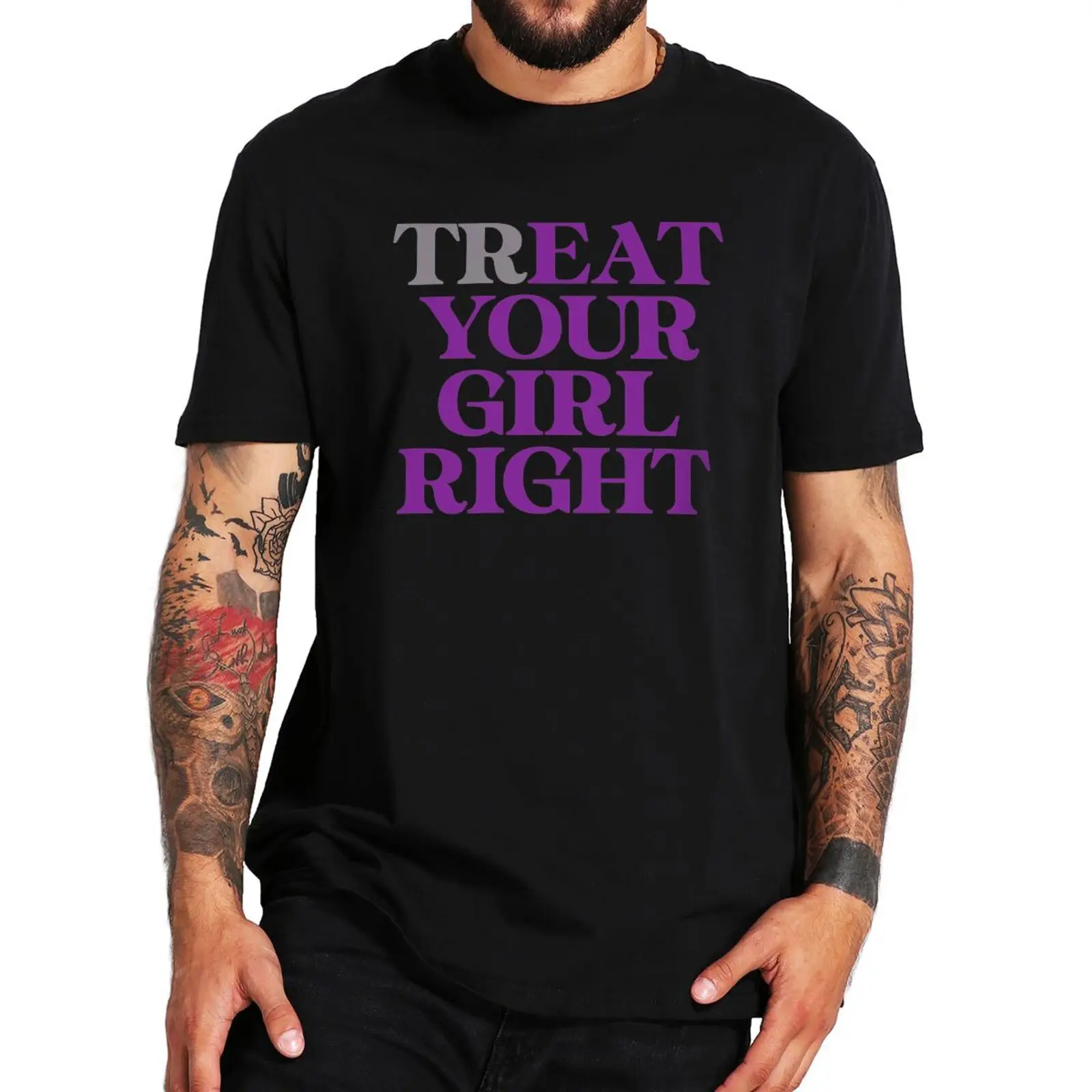 Treat Eat Your Girl Right T Shirt Funny Adult Humor Y2k Men Clothing 100% Cotton Soft O-neck Unisex T-shirts EU Size