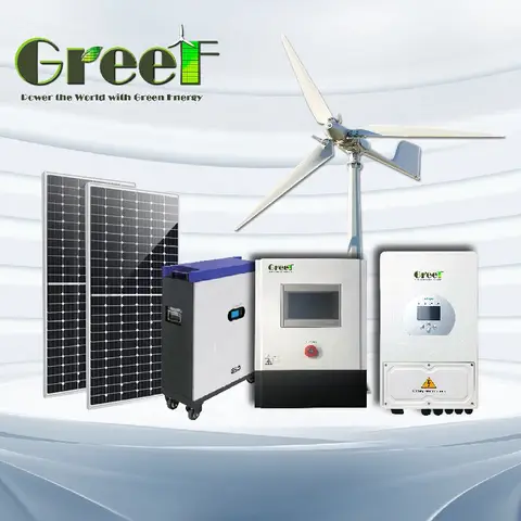 10kw 50kw 100kw Set completo Sistema ibrido a griglia 6kw 8kw Sistema eolico solare ibrido ad alta efficienza per la casa