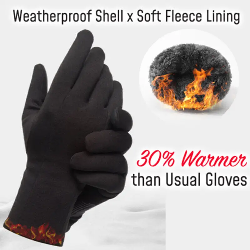 Guantes Térmicos de invierno para hombre y mujer, manoplas térmicas forradas de vellón, impermeables, resistentes al viento, para deportes, pantalla