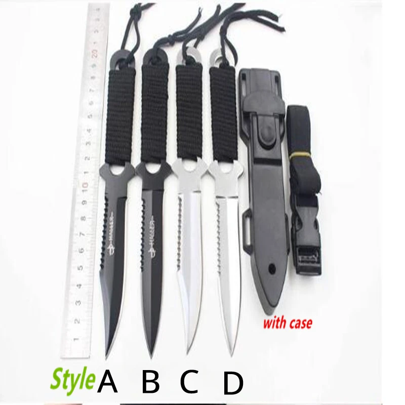 Hot Sale Fixed Blade Knife Steel Combat Straight knive Outdoor Survival Camping  EDC  Tactical Knife Survival Knives  With Case