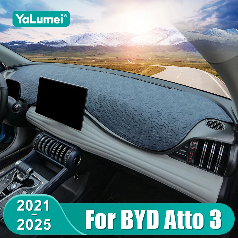 Für BYD Atto 3 Yuan Plus 2021 2022 2023 2024 EV Auto Dashboard Abdeckung Instrument Schreibtisch Sonnenschutz Nicht-slip Pad Leder Zubehör