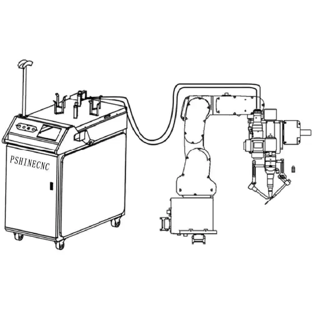 Artificial Intelligent Robot Fiber Laser Welding Hine 1000W 1500W 2000W 3000W Arm 6 8 Axis