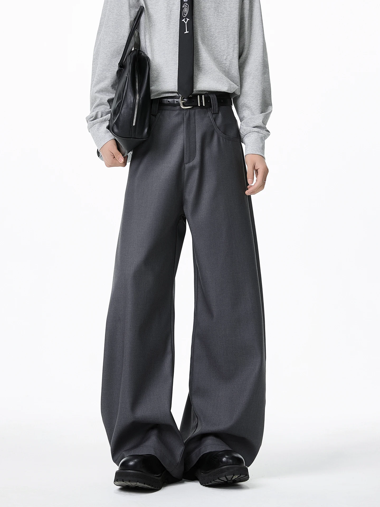 

Мужские брюки Drapey Knife West: весенние, комфортные, для города, длинные, американского кроя, свободные, прямые, повседневные