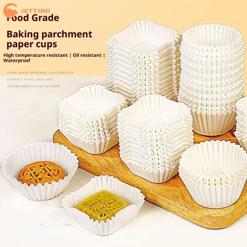 100/250Pcs Mooncake Paper Holder Square Paper Brownie Liner Medium Size 45/50/55/62mm Xue Meiniang Paper Tray Oil Proof Cup