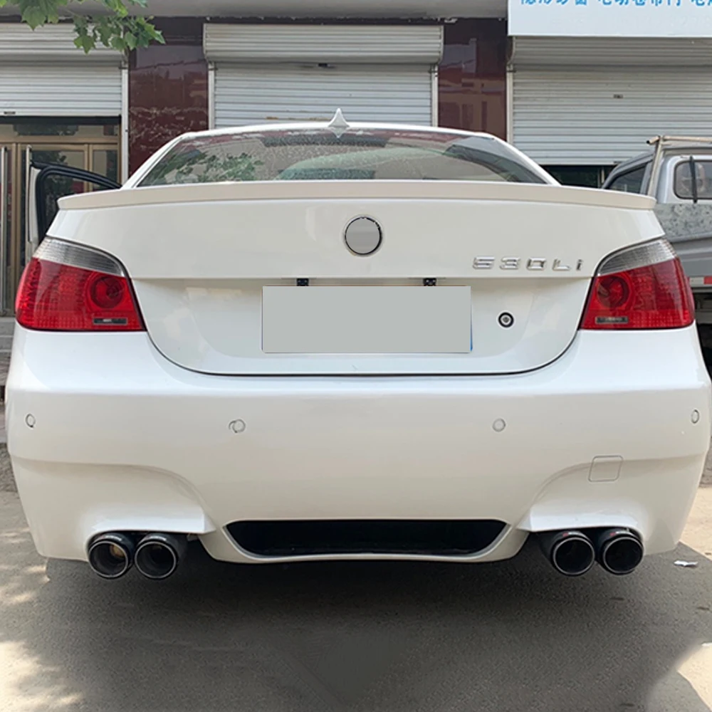 Dla BMW serii 5 M5 E60 520 525 528 2004 05 06 07 08 09 10 pokrywa bagażnika Boot Ducktail Lip Spoiler skrzydła czarny węgiel ABS