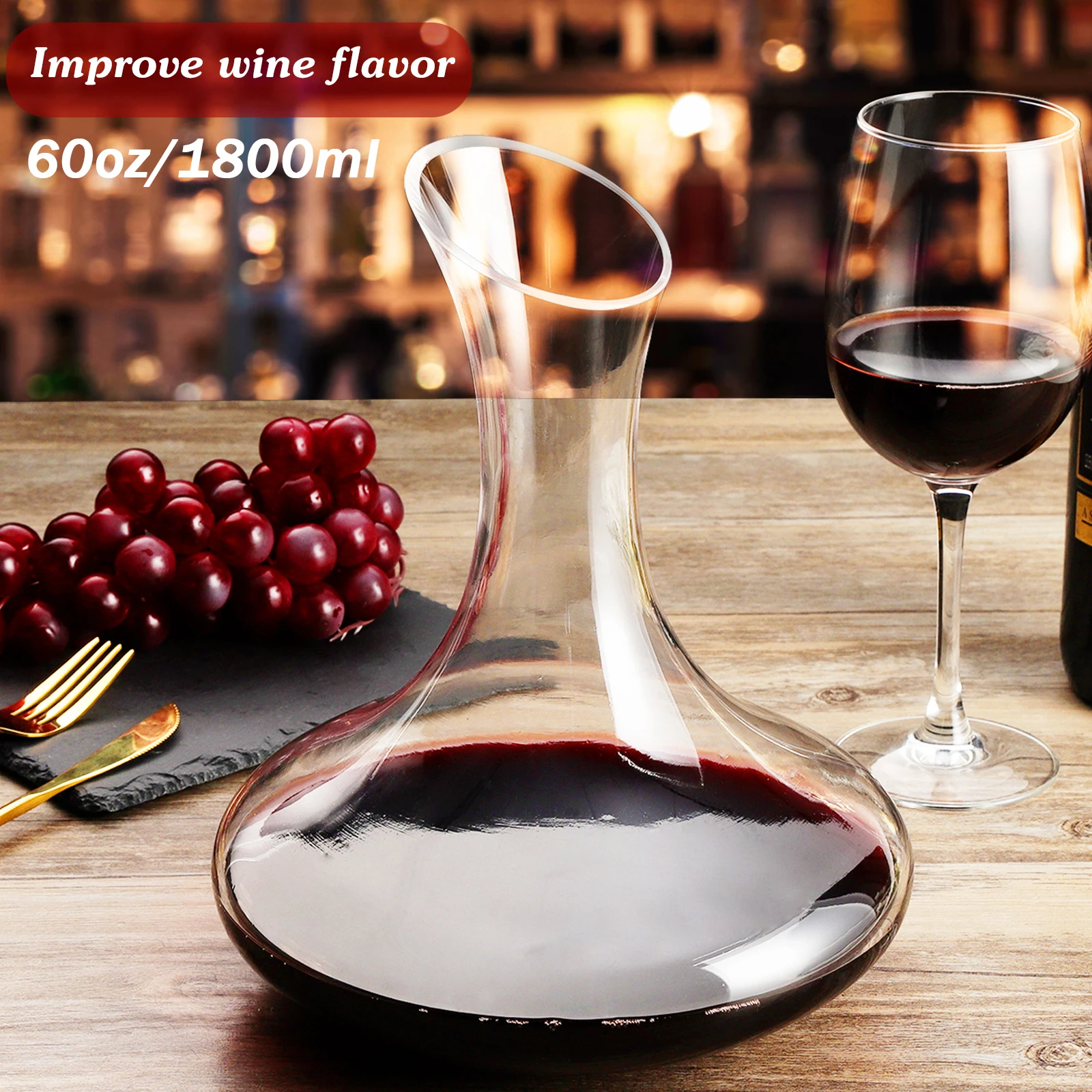 Wine Decanter Crystal Glass Carafe Enhance the Flavor and Aroma Wine with this Stylish Wine Aerator Brush Set Christmas Gifts