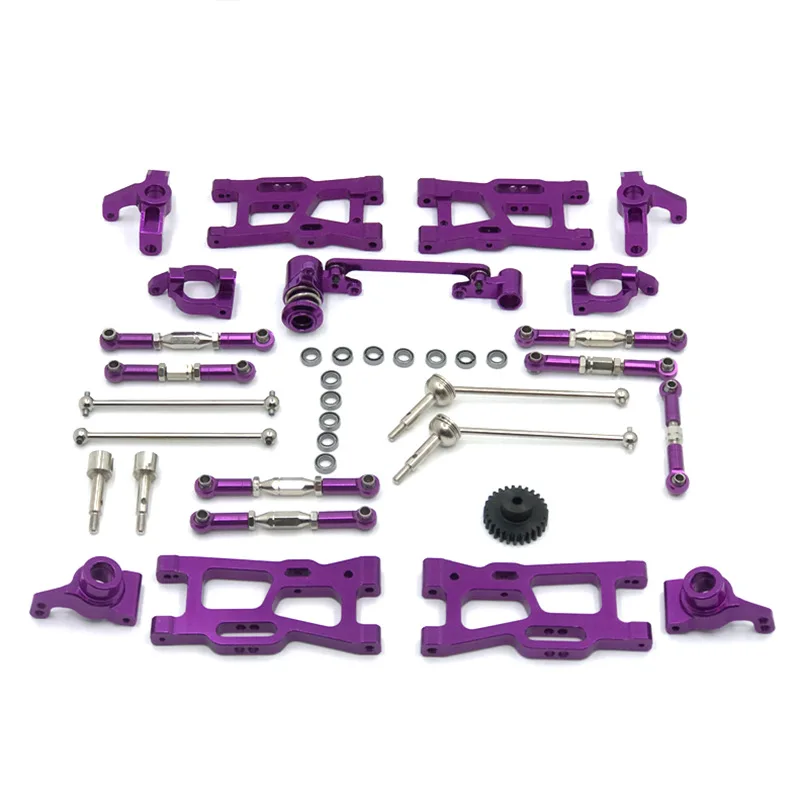 Wltoys 144010 144002 124017 124019 124018 144001 124007 Rc Auto-Onderdelen Upgrade Metalen Kit Aandrijfas Trekstang Swing Arm Besturing