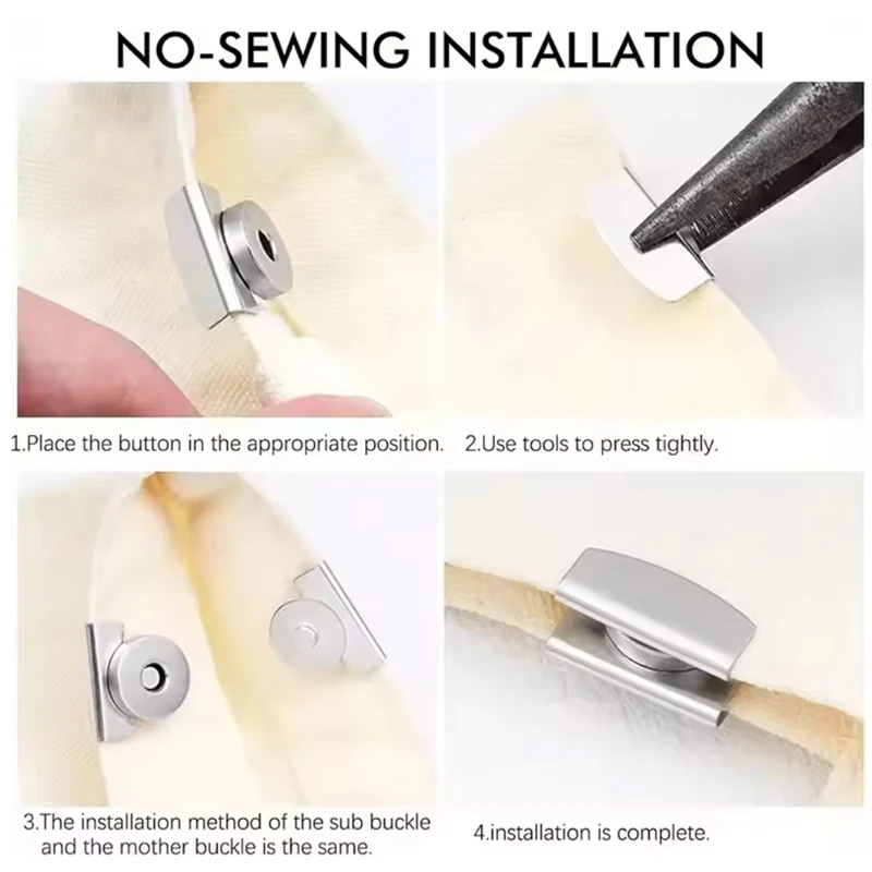 10Pairs Seamless Magnetic Button Magnet Buckle Hidden Button Snap Button For Shoulder Bags Wallet Clothes DIY Craft Accessories