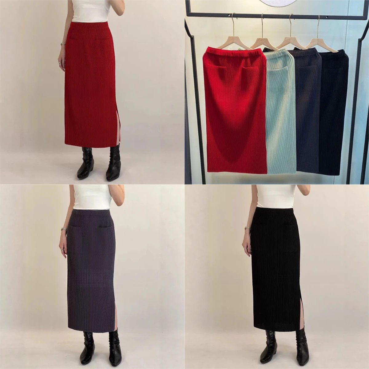 

Miyake Pleated 2025 New Half-body Skirt Women's Fashion Casual Temperament Versatile Medium-length High Waist Retro Half Skirt