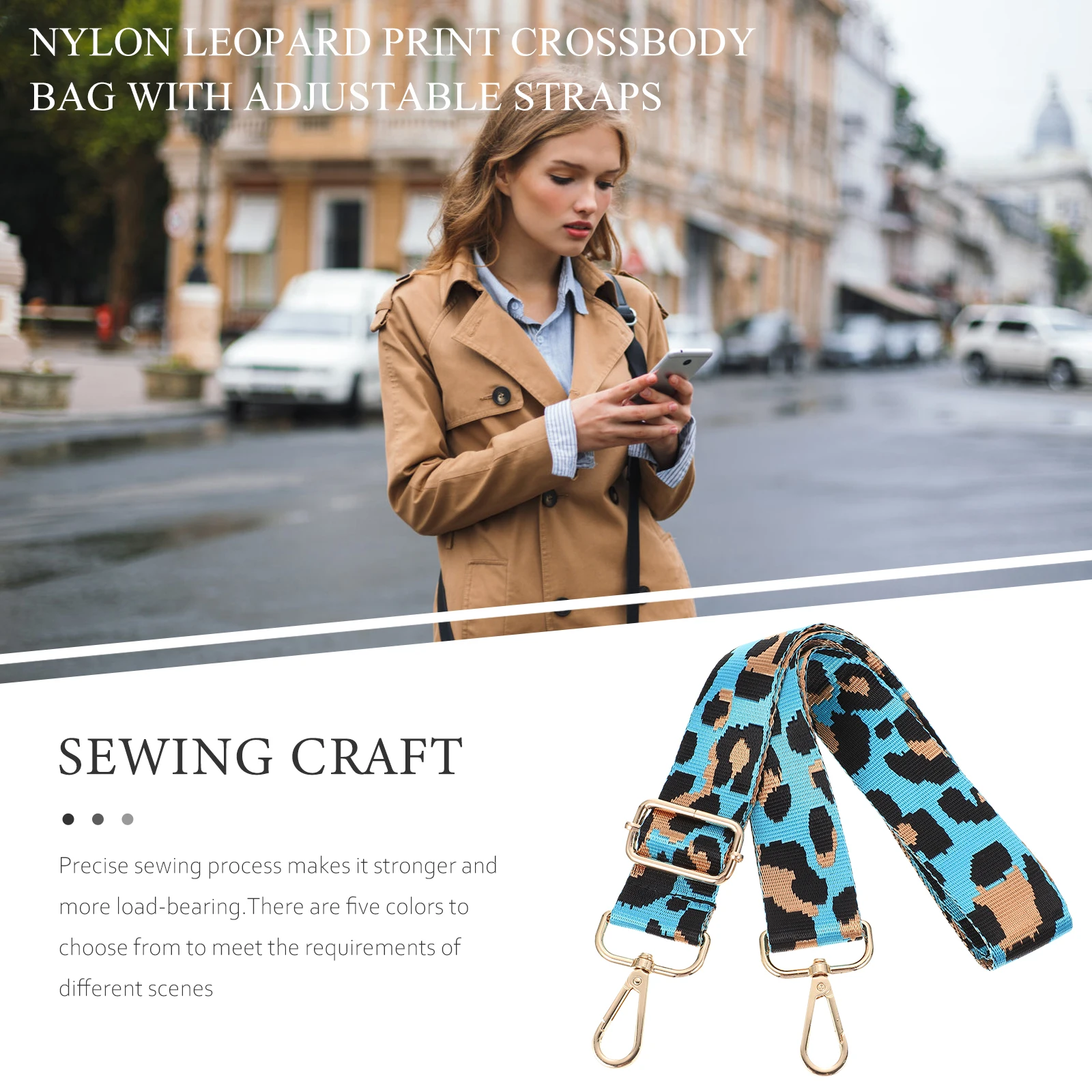 

Crossbody Bag Adjustable Wide Shoulder Strap Wear Resistant Replacement Belt DIY Handbag Accessory Comfortable Sling Fashion