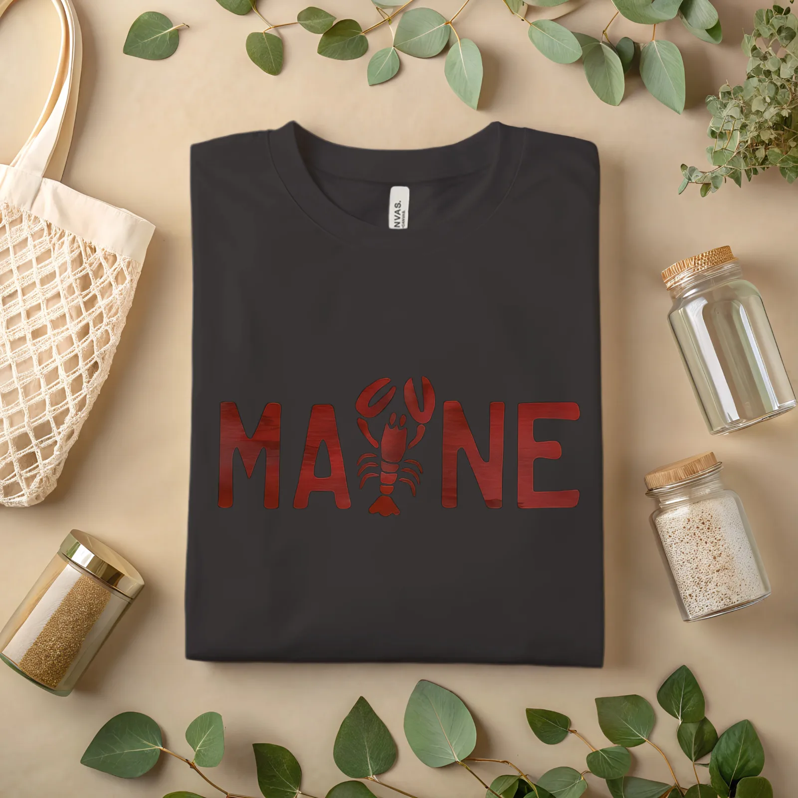 Maine Lobster T-Shirt – Rustic Coastal Graphic Tee A492