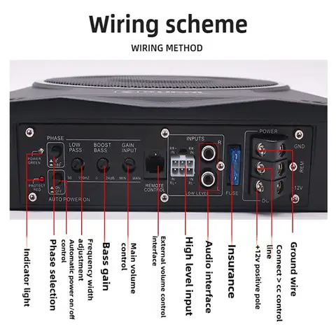 कार ऑडियो संशोधित 12V सक्रिय स्लिम 55 मिमी सबवूफर अधिकतम पावर 800W कार स्पीकर सिस्टम सबवूफर सीट के नीचे 10 best sales कार वूफर - №7