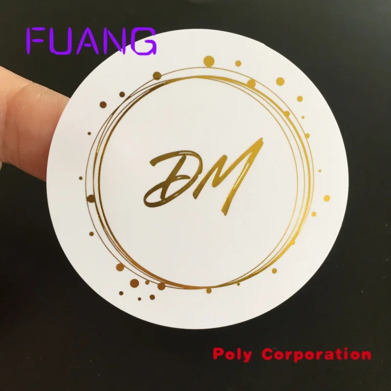 Custom  Very Cheaper Custom PVC Gold Foil Sticker  LogoSelf Adhesive Transparent Round Label Stickers Printing