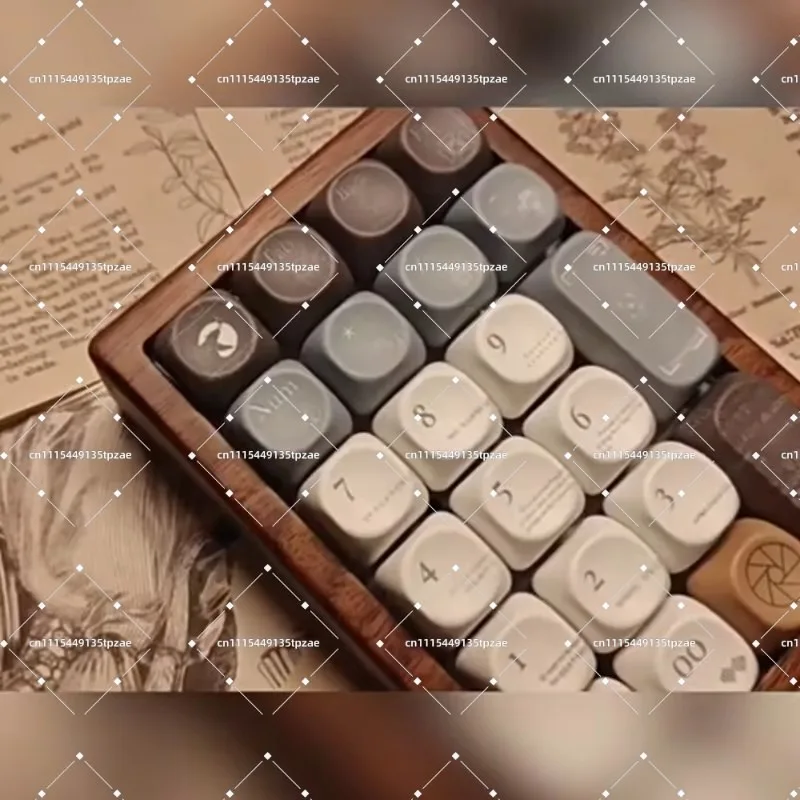 MR22 Walnut Wood Mechanical Keypad Custom Wireless Bluetooth Hot-swap Full-color RGB Ergonomic Compact Keyboard Gift