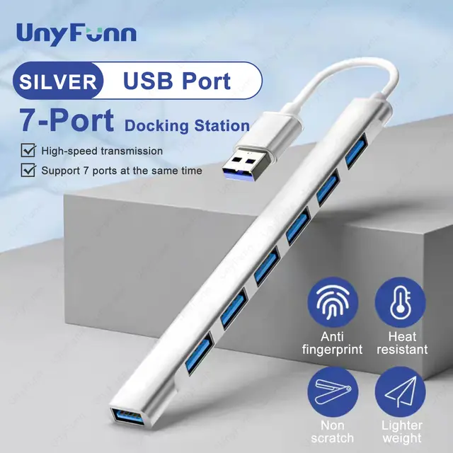 7 Ports USB HUB USB C USB 3.0 HUB 7-in-1 Type C Multi-port USB