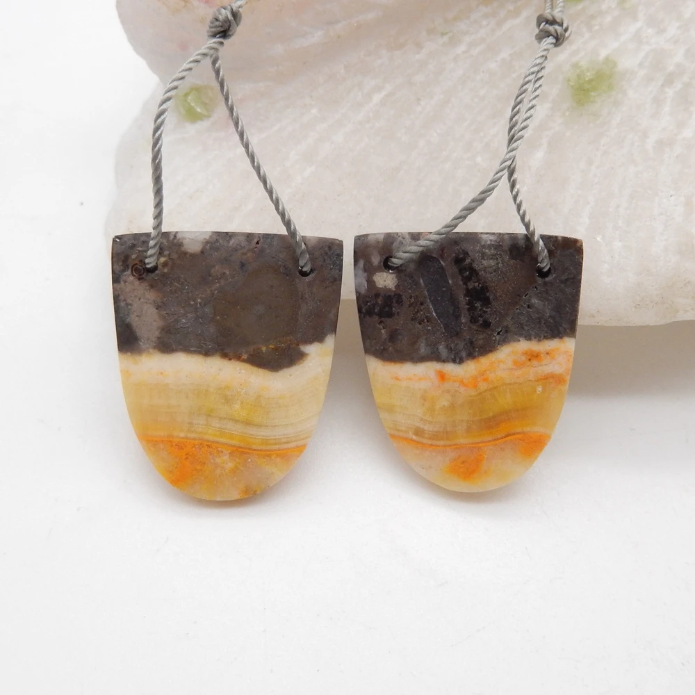 Natural Bumble Bee Stone Double Hole Earring Beads For Womens,Unique Gift DIY Earring Semiprecious Stone