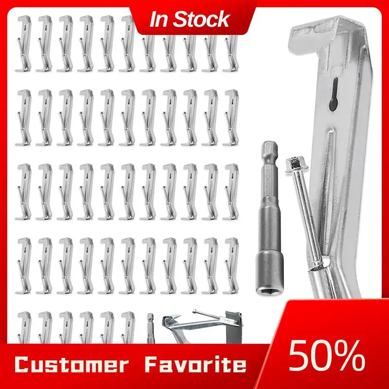 

Top Sale 50-Pack Gutter Hangers 5 Inch With Pres - Inserted Quick Screw Gutter Clips - Gutter Hangers For 5 Inch K Style