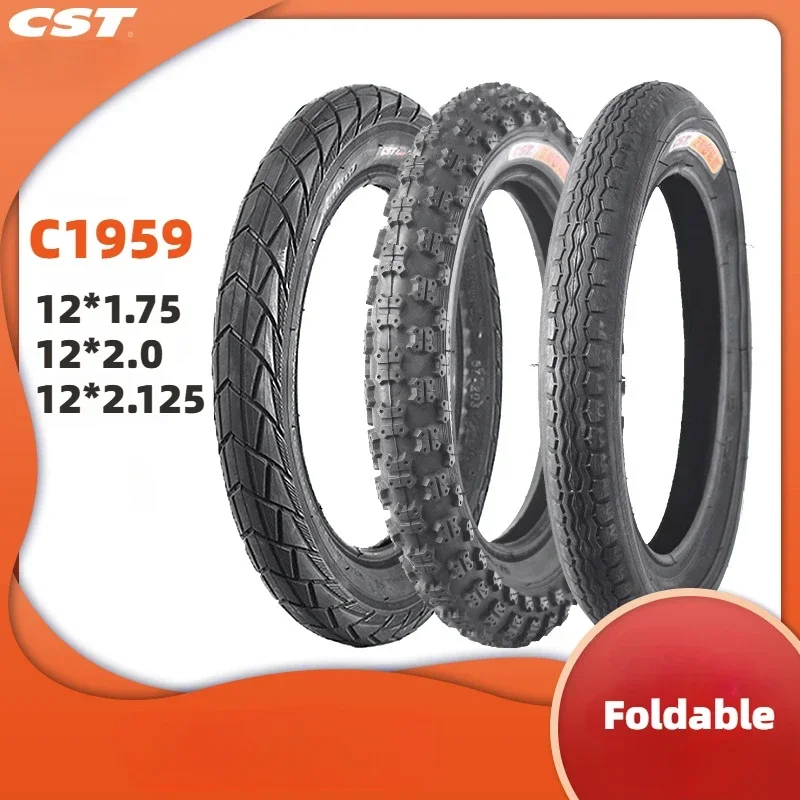 C1959 CST 12 inch Bicycle Tire 12 1/2x2 1/4 Folding Children Bike Tire with Tube 12x1.75 2.0 2.125 120TPI Kids Bike Wheel Tyres