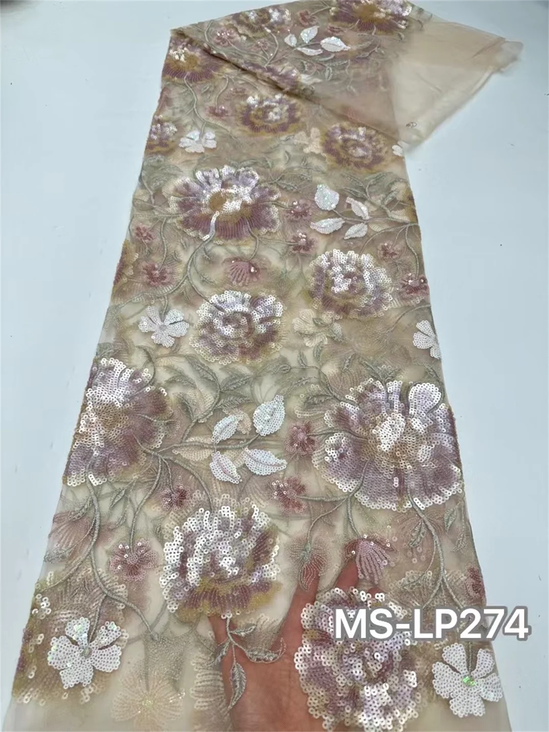 

Super Exquisite Full Sequins Tulle Lace Hot Sale High Quality African Nigerian Sequins Mesh Lace Fabric For Evening Party Dress