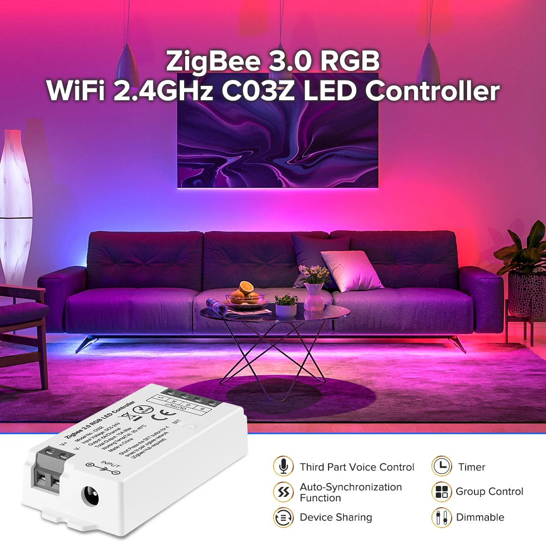 Zigbee 3.0 WiFi 2.4GHz Kontroler LED DIM CCT RGB RGBW RGBCCT LED Strip Bridge Tuya Dual Mode Gateway Bridge Tuya Dual-Mode