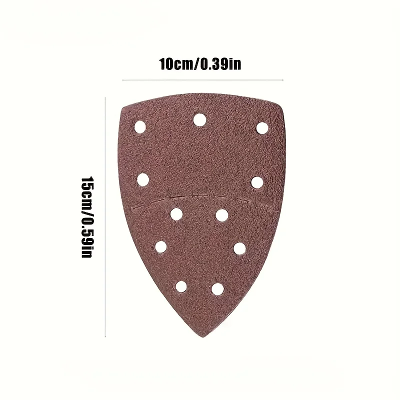 10/60pc Mouse Detail Sander Sandpaper 11 Holes Triangular Sanding Paper for Multi Sander Bosch PSM 160A Detail Palm 40-240 Grits view 2