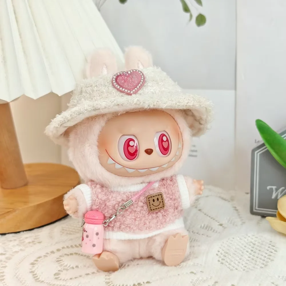 

Мини-кукольная одежда, аксессуары для одежды для 15-17 см Ropa Labubu и 10 см, хлопковая кукла, толстовка с капюшоном Love, розовая юбка из пряжи, одежда без куклы