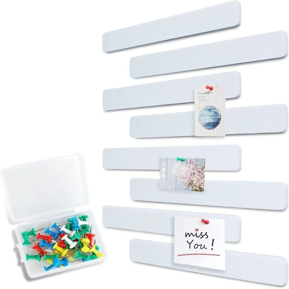 8PCS Polyester Fiber Felt Strip Practical Adhesive Tabs Included Bulletin Board Strip Decorative Felt Bulletin Board Home Office