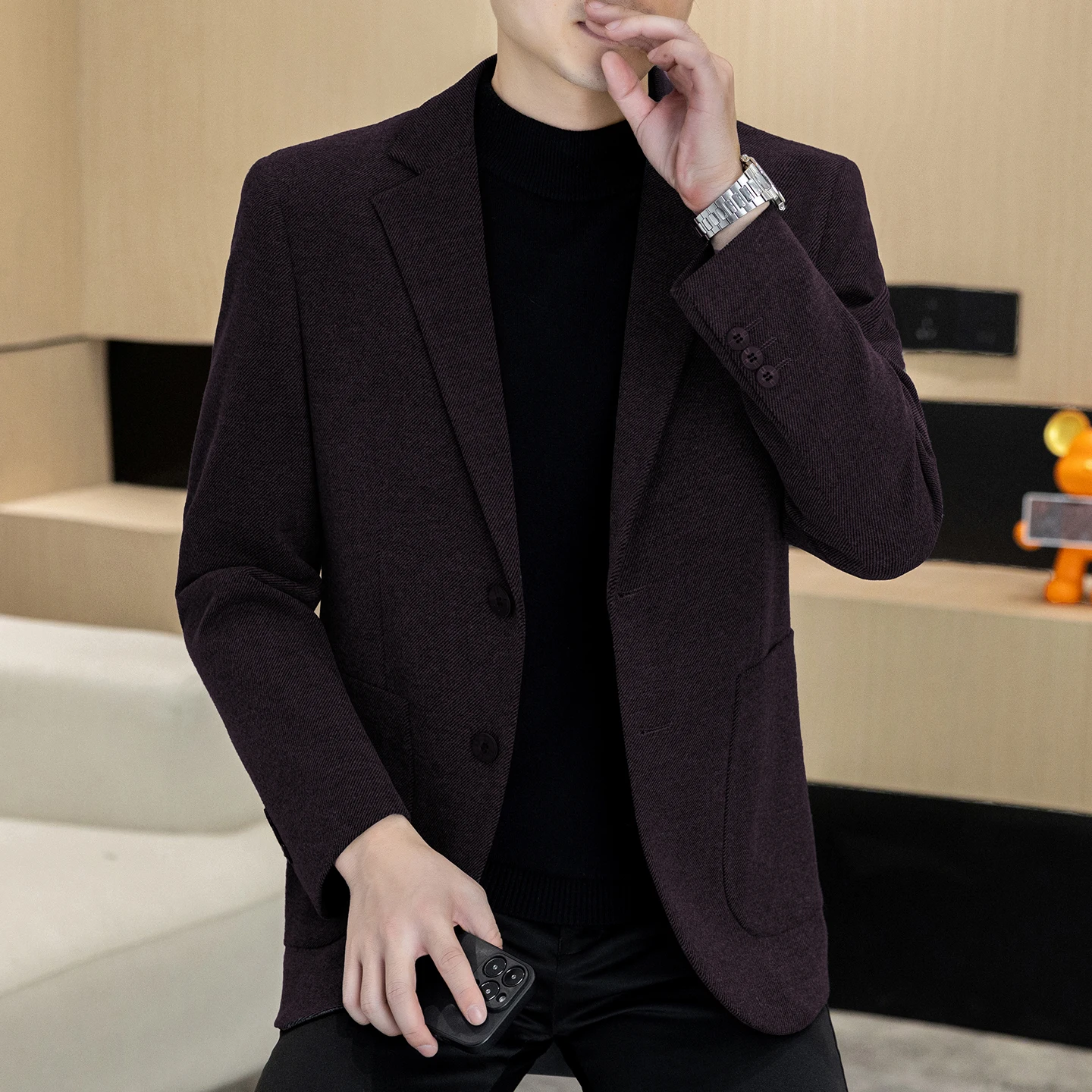 

Autumn and winter new M-8XL plus-size men's suit, two-button single-breasted men's casual business formal suit