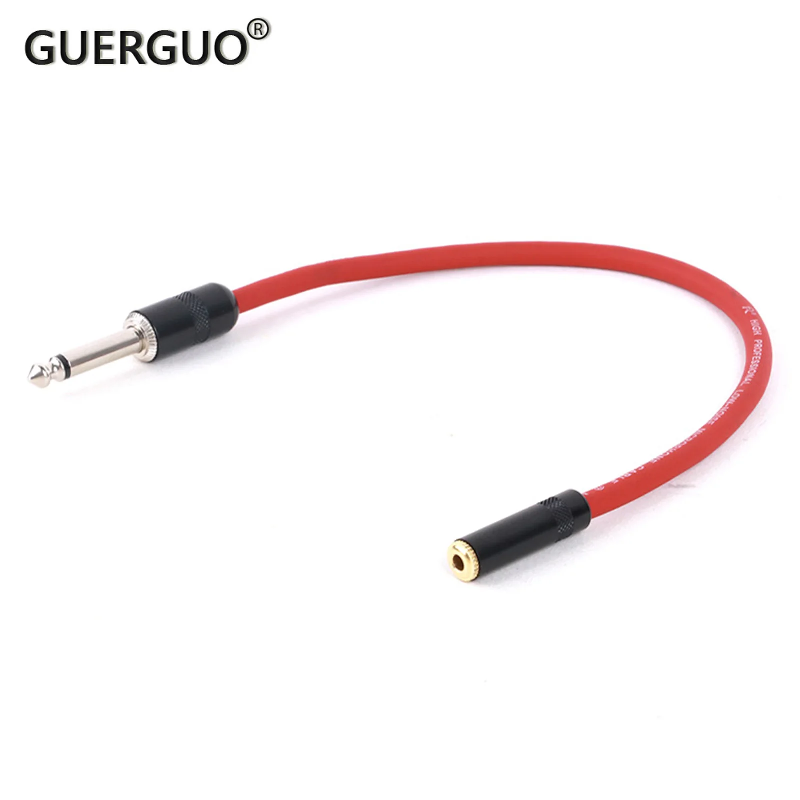 

GuerGuo High Quality 3.5mm Stereo TRS Female Jack to 6.35mm Mono TS Male Jack Cable For Guitar Microphones Etc 0.3M-15M