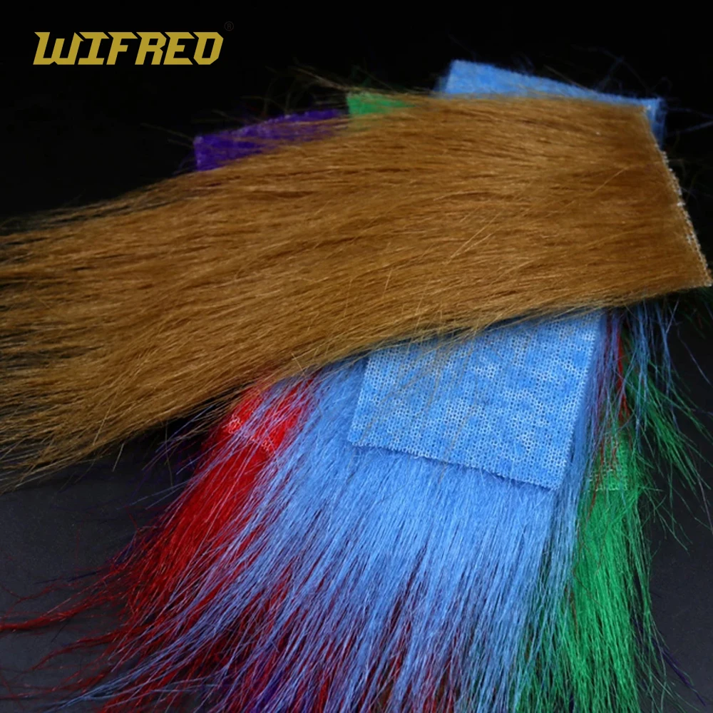 Wifreo 12 opakowań Mix kolorów Długie włókno do wiązania much Craft Fur Streamer Bait Fish Fly Tying Material Furable Soft Synthetic Fiber