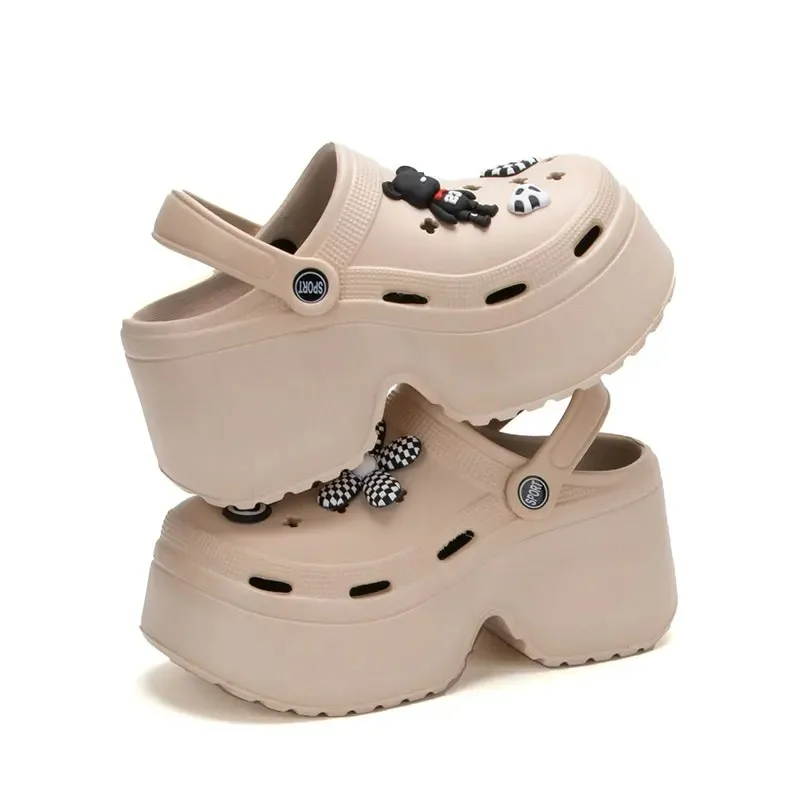 Women Chunky Platform Sandals 2024 Summer Soft Thick Sole Diy Clogs Garden Shoes Woman Closed Toe Non-Slip Beach Slides Sandals