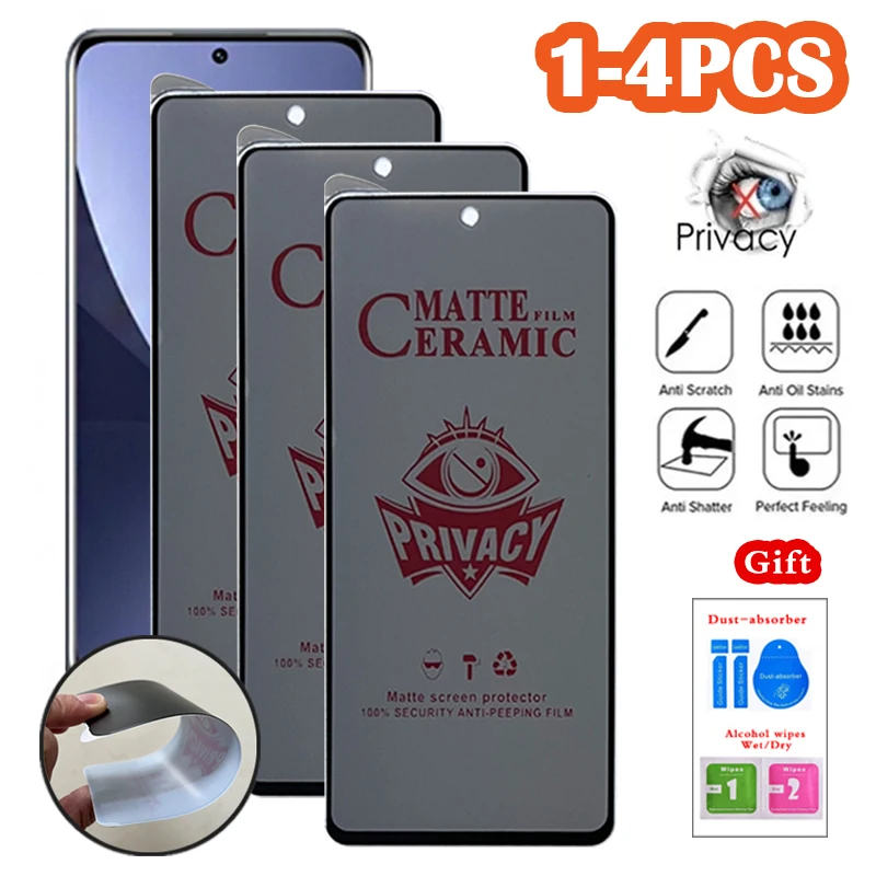 Soft Ceramic Anti-spy Film Privacy For Xiaomi Redmi Note 13 12 Pro Plus Screen Protectors Glass For Mi 12T 13T Pro 12 Lite HD