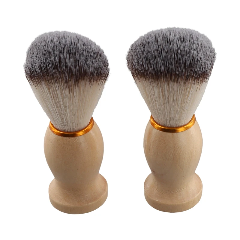 

2 шт., мужская помазок для бритья с волосами барсука, салон для мужчин, прибор для чистки бороды на лице, инструмент для бритья, бритвенная щетка с деревянной ручкой для мужчин