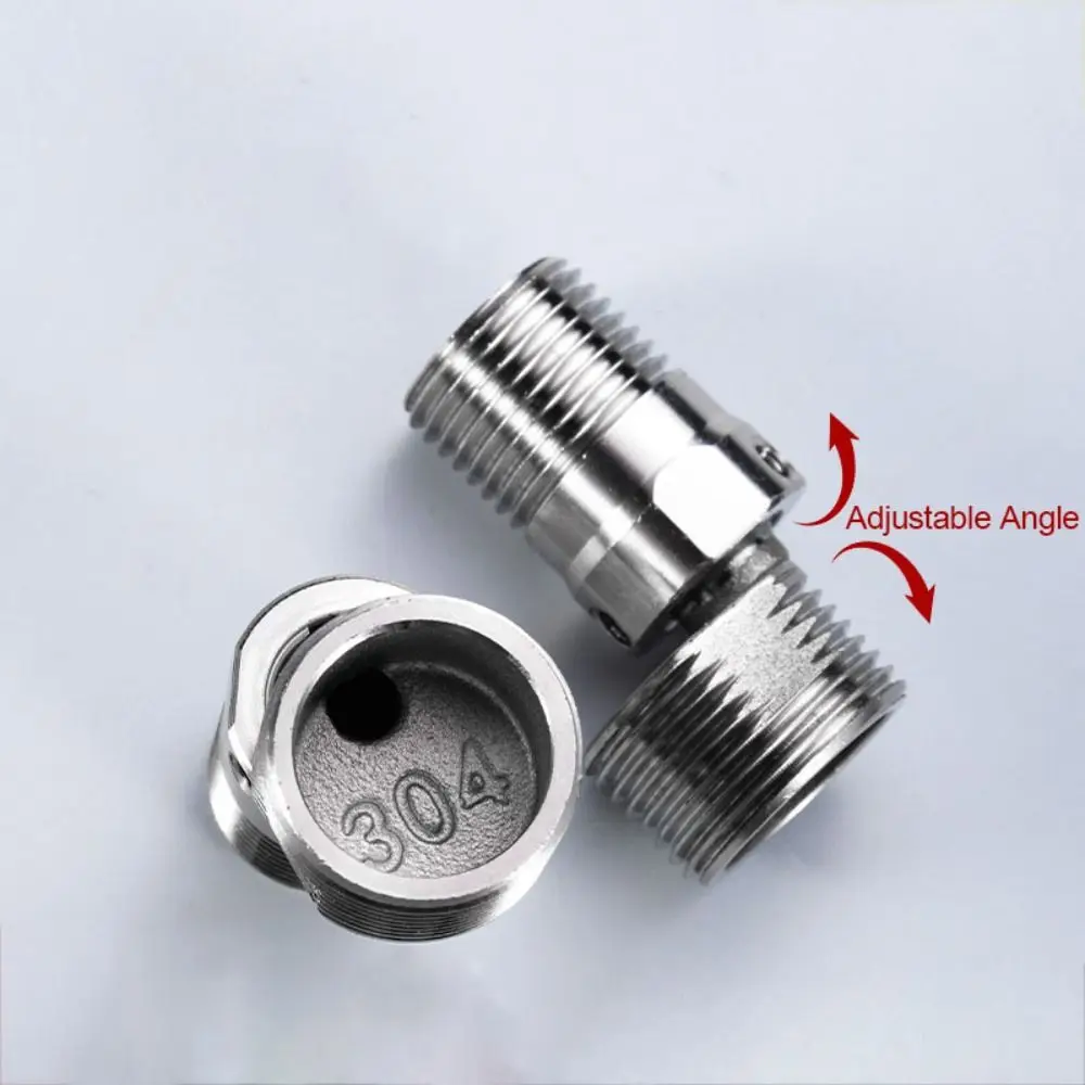 Angle Adjustment Faucet Angled Curved Foot 360° Rotatable Eccentric Screw Corner Shower Faucet Adapter Stainless Steel