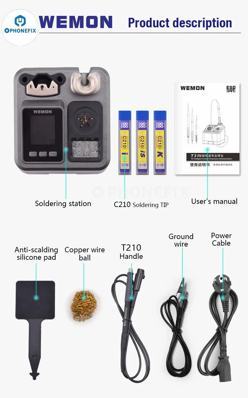 WOMEN T31 Constant Temperature Soldering Station for BGA PCB Welding Work With C115 C245 C210 Tip T210/115/245 Soldering Station