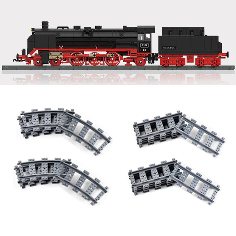1173 Uds. Tren de vapor creativo Retro, bloques de construcción, vía férrea de ciudad, tren, montar ladrillos, decoración de escritorio, regalos para niños