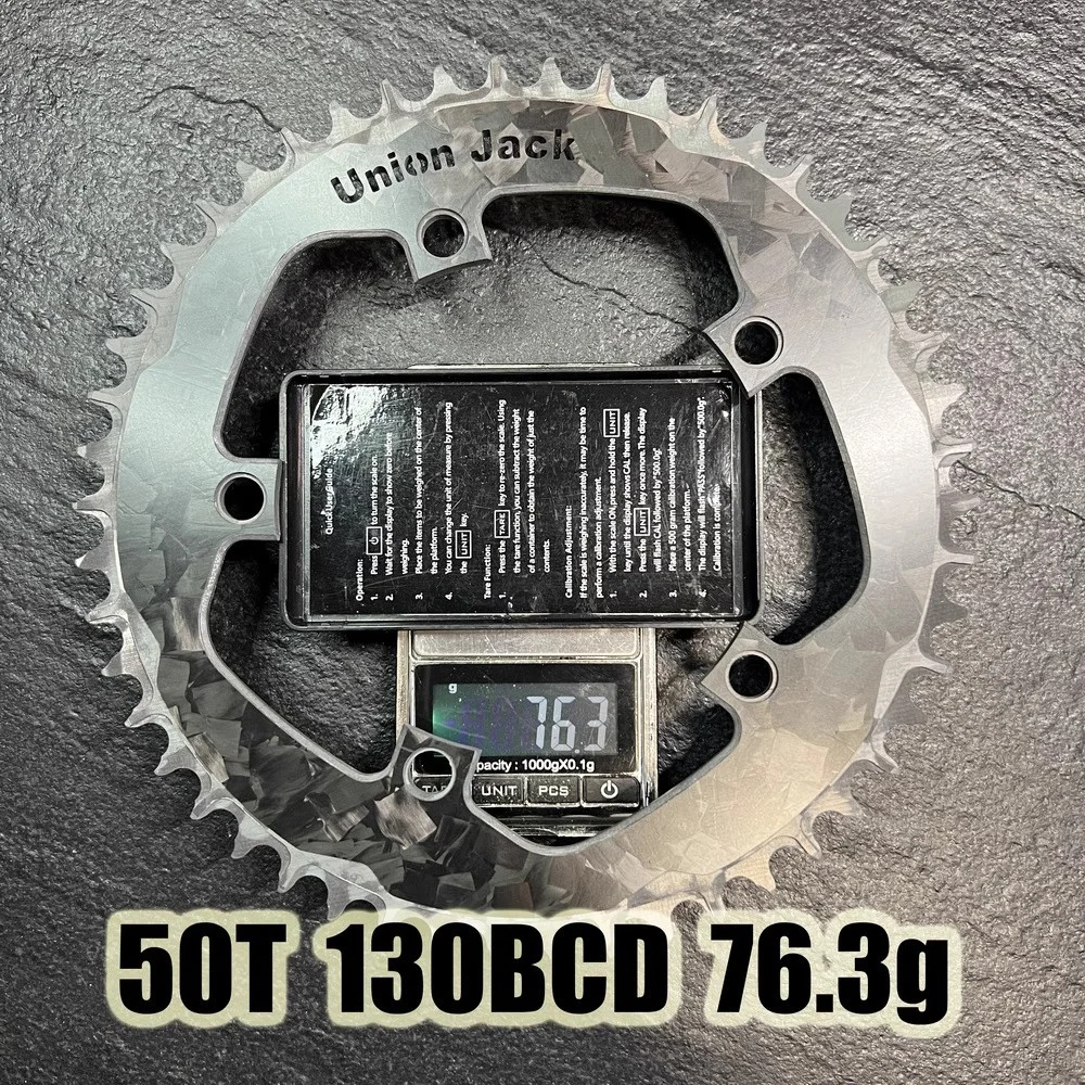 union jack カーボンチェーンリング 3K柄 50T pcd130 S63f157574fec4f329215c7006467b