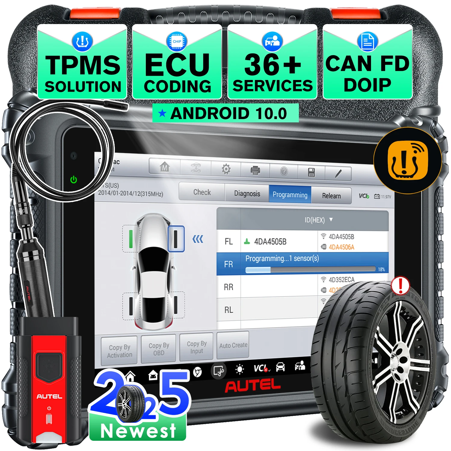 Autel MaxiCOM MK906 Pro-TS года с полными функциями TPMS, расширенным кодированием ЭБУ, обслуживанием 36+, диагностическим